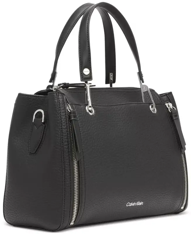 Garnet Triple Compartment Top Zipper Satchel - 3