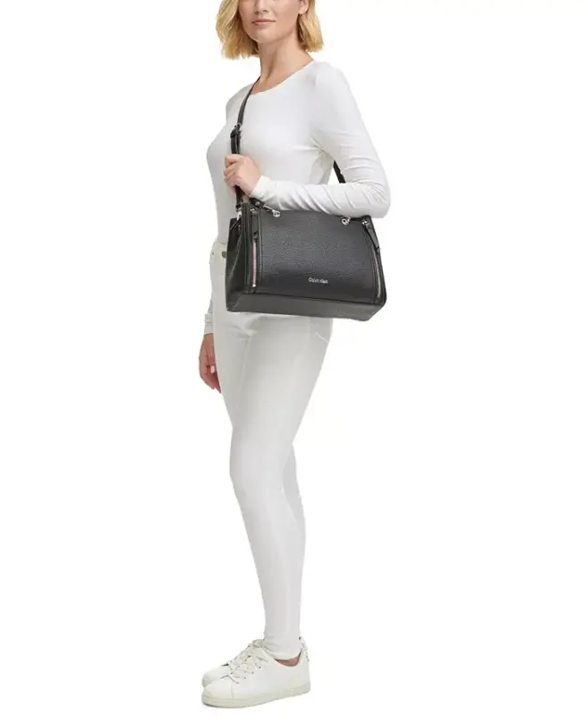 Garnet Triple Compartment Top Zipper Satchel - 7