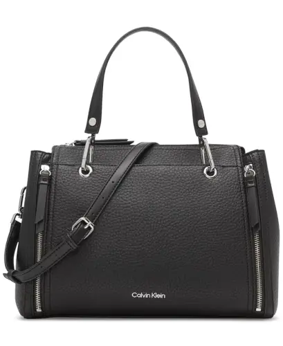 Garnet Triple Compartment Top Zipper Satchel 
