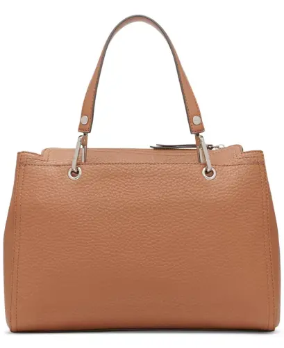 Garnet Triple Compartment Medium Satchel Bag - Caramel - 2