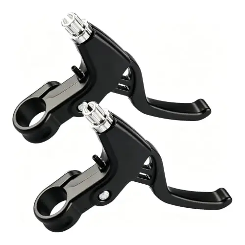 Gashwer Universal 2.2cm Bike Brake Levers Aluminum Alloy V-Brake Handlebar Bicycle Brake Handle for Most Bicycle, Mountain Bike, Road Bike 1 Pair (Black) - 1
