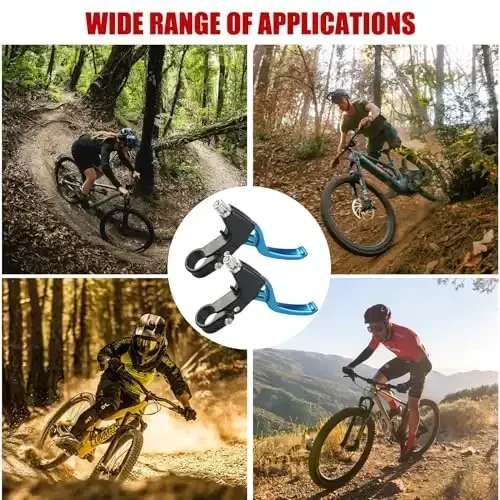 Gashwer Universal 2.2cm Bike Brake Levers Aluminum Alloy V-Brake Handlebar Bicycle Brake Handle for Most Bicycle, Mountain Bike, Road Bike 1 Pair (Blue) - 6