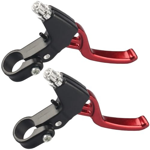 Gashwer Universal 2.2cm Bike Brake Levers Aluminum Alloy V-Brake Handlebar Bicycle Brake Handle for Most Bicycle, Mountain Bike, Road Bike 1 Pair (Red) - 1