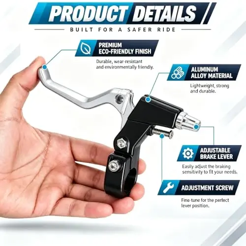 Gashwer V-Type Bike Brakes Set, Complete Universal Bike Front and Rear MTB Bicycle Brake, Inner and Outer Callipers Cables Lever Kit with Multi-Tool Wrenches Silver - 5