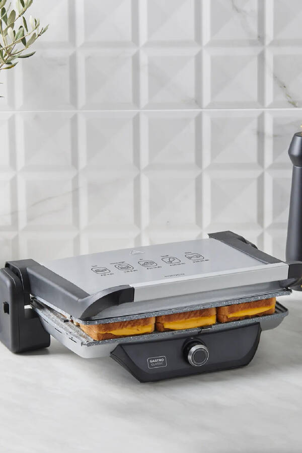 Gastro Classic Grill va Toaster Mashinasi Kumush - 9