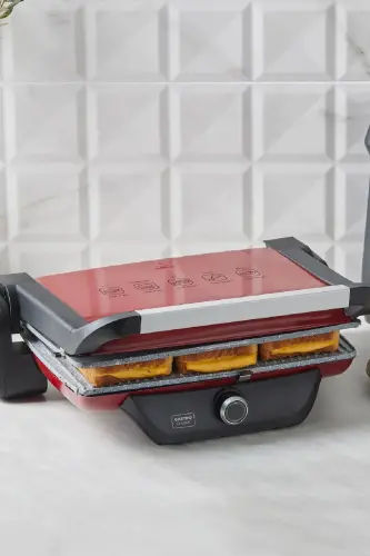 Gastro Classic Izgara Ve Tost Makinesi Kırmızı 2000 W 6 Dilim Kapasiteli - Kırmızı 