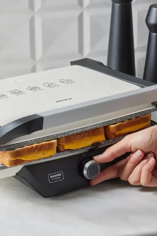 Gastro Classic Izgara Ve Tost Makinesi Krem 2000 W 6 Dilim Kapasiteli-Krem - 5