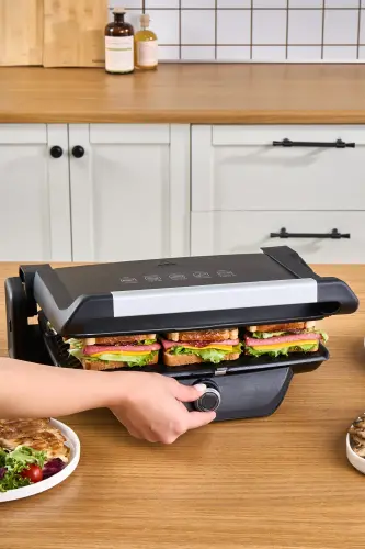Gastro Classic Izgara ve Tost Makinesi Matte Black 6 Dilim Kapasiteli - Mat Siyah - 3