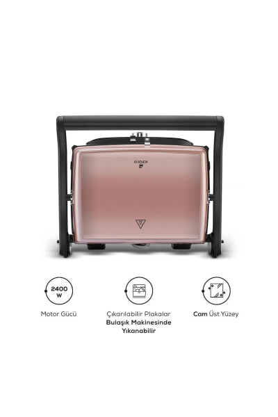 Gastro Grill Glass Premium 2400w Toaster & Grill Machine Rosegold - 15