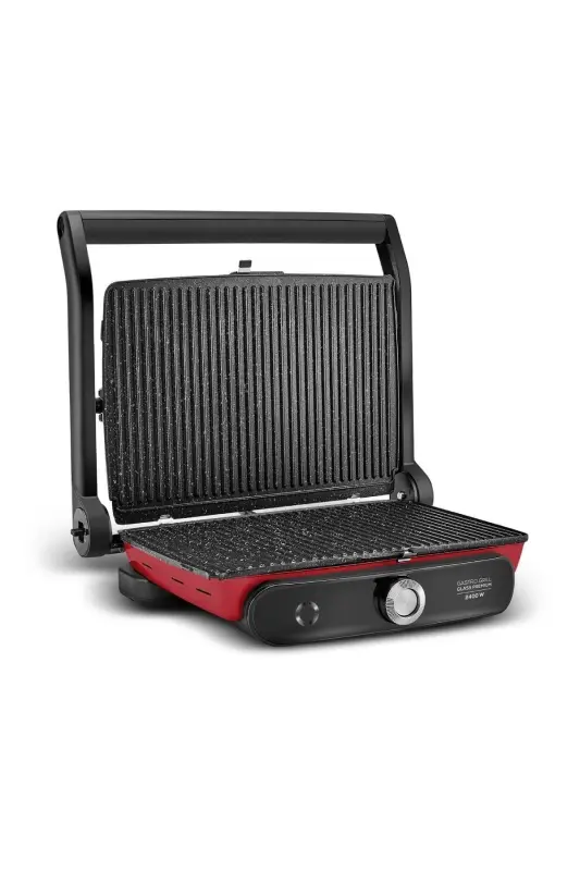 Gastro Grill Glass Premium 2400w Tost Va Panjara Mashinasi Cranberry-Cranberry - 2