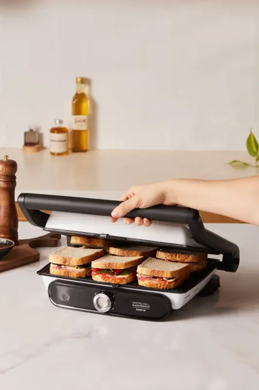 Gastro Grill Glass Premium 2400w Tost Ve Izgara Makinesi Beyaz - Beyaz - 4