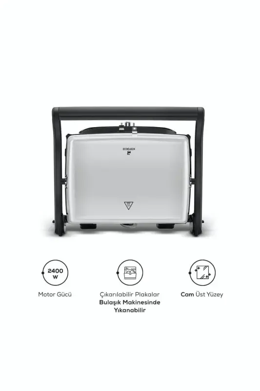 Gastro Grill Glass Premium 2400w Tost Ve Izgara Makinesi Beyaz - Beyaz - 6