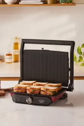 Gastro Grill Glass Premium 2400w Tost Ve Izgara Makinesi Kırmızı-Kırmızı - 2