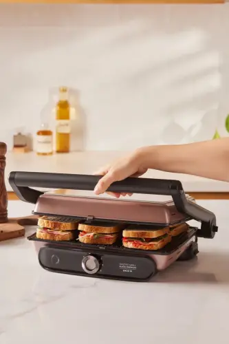 Gastro Grill Glass Premium 2400w Tost Ve Izgara Makinesi Rosegold - Rosegold - 3