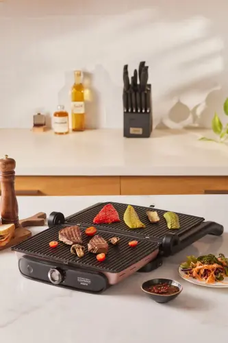 Gastro Grill Glass Premium 2400w Tost Ve Izgara Makinesi Rosegold - Rosegold - 5