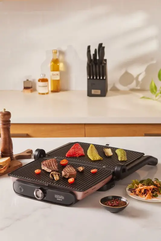 Gastro Grill Glass Premium 2400w Tost Ve Izgara Makinesi Rosegold - Rosegold - 5