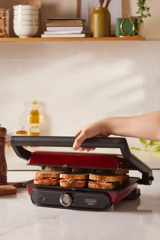 Gastro Grill Glass Premium 2400w Тостер и гриль Красный-Красный - 3