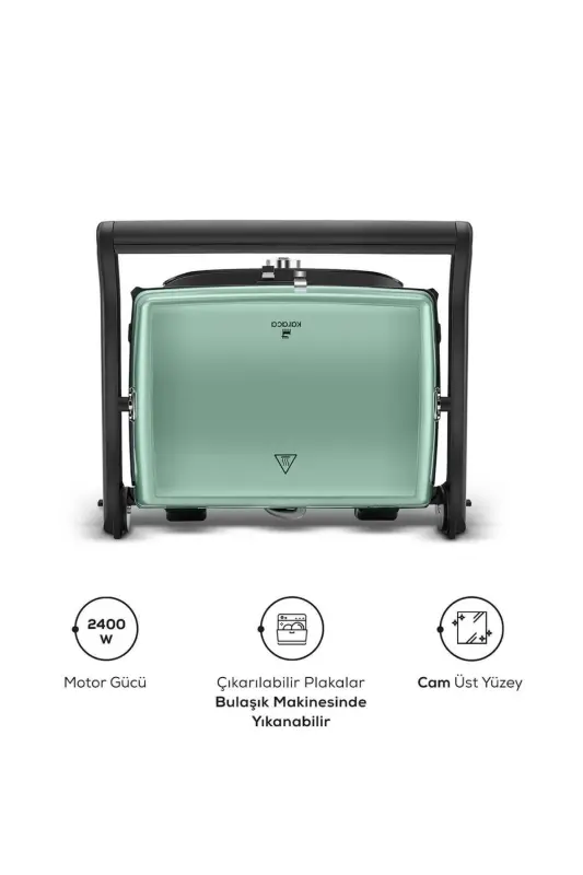 Gastro Grill Glass Premium 2400W Toster va Gril Mashinasi Blue Mist-Blue Mist - 5