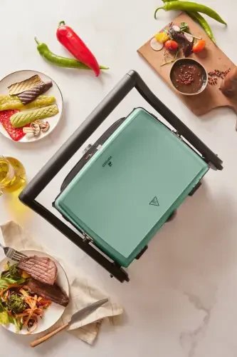 Gastro Grill Glass Premium 2400W Toster va Gril Mashinasi Blue Mist-Blue Mist - 1