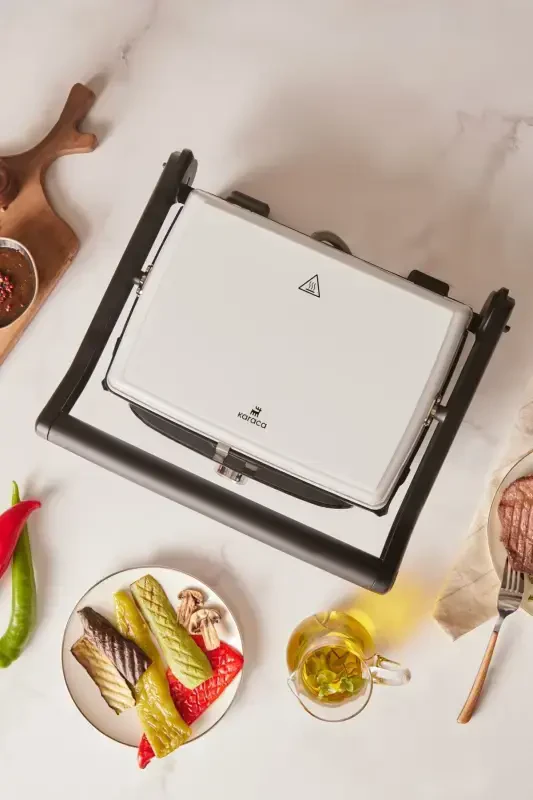 Gastro Grill Glass Premium 2400w Toster Va Grill Mashinasi Oq-Oq - 1