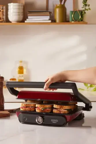 Gastro Grill Glass Premium 2400w Toster Va Grill Mashinasi Qizil-Qizil - 3