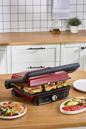 Gastro Grill Pro 2400Vт Grill va Toaster Mashinasi Qizil 