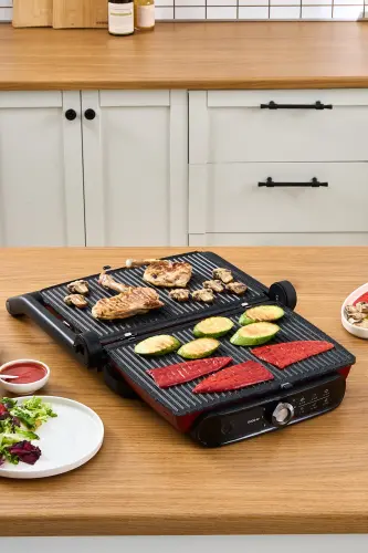 Gastro Grill Pro 2400Vт Grill va Toaster Mashinasi Qizil - 4