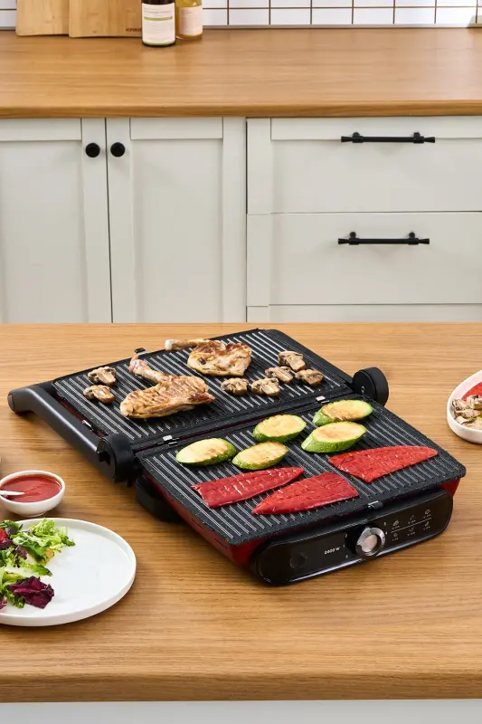 Gastro Grill Pro 2400Vт Grill va Toaster Mashinasi Qizil - 4