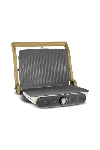 Gastro Grill Pro 2400W Grill and Toast Machine Wood Craft 6 Slice Capacity-Brown - 5