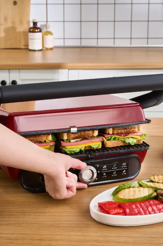 Gastro Grill Pro 2400 W Izgara ve Tost Makinesi Kırmızı - Kırmızı - 2