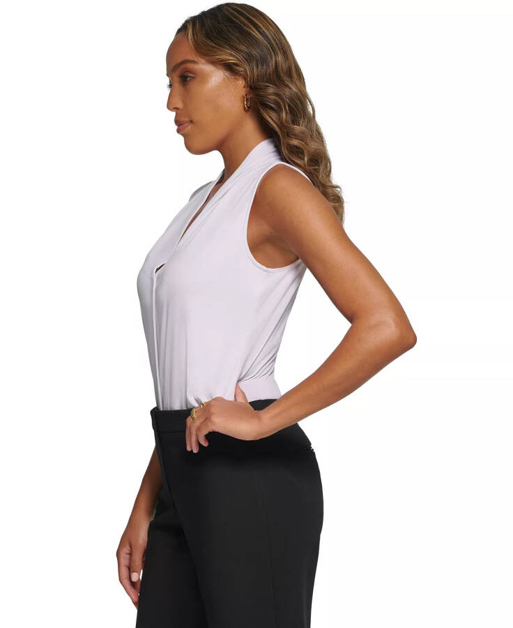 Gathered V-Neck Sleeveless Top White - 3