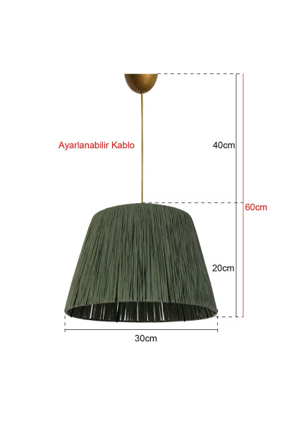 Gaufres Pendant Light Khaki Green - 5