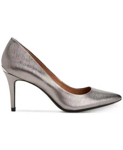 Women's Gayle Classic Pointed Toe Stiletto Pumps - Anthracite Leather - 2