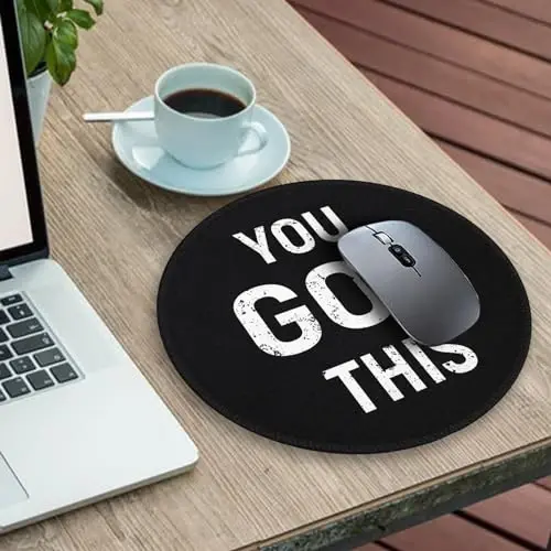 Gctriki Black Round Mouse Pad, Motivation Home Office Desk Black Decor for Men Women, Funny Computer Mouse Pads for Desk Laptop Gaming, Inspirational Office Gifts for Coworkers - You Got This - 3