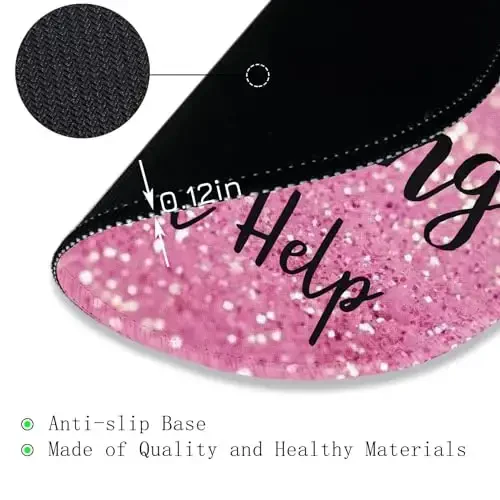 Gctriki Computer Mouse Pad, Funny Pink Round Mouse Pads for Desk Travel Work Laptop Gaming, Cute Pink Home Office Supplies Desk Accessories Decor Inspirational Graduation Gifts Office Gifts - 5