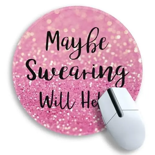 Gctriki Computer Mouse Pad, Funny Pink Round Mouse Pads for Desk Travel Work Laptop Gaming, Cute Pink Home Office Supplies Desk Accessories Decor Inspirational Graduation Gifts Office Gifts - GCTRIKI