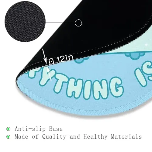 Gctriki Dumpster on Fire Mouse Pad, Cute Light Blue Round Mouse Pads for Desk, Funny Dumpster Mousepad for Laptop Gaming Stitched Edge Non-Slip Rubber Base, Cute Office Desk Accessories Decor - 5