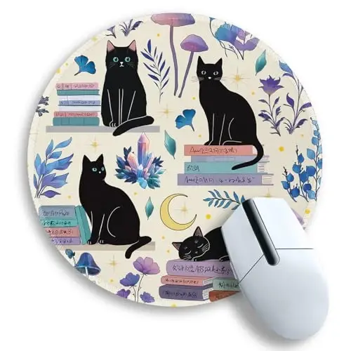 Gctriki Cute Black Cat Mouse Pad, 8.6