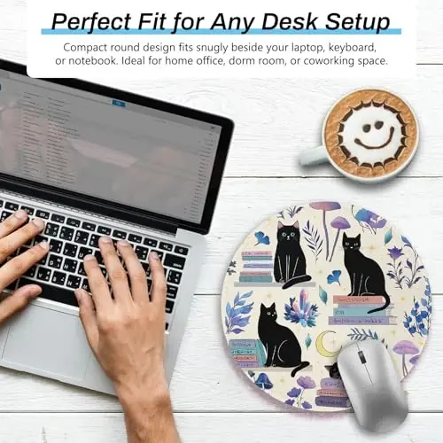 Gctriki Cute Black Cat Mouse Pad, 8.6