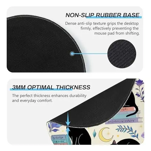 Gctriki Cute Black Cat Mouse Pad, 8.6