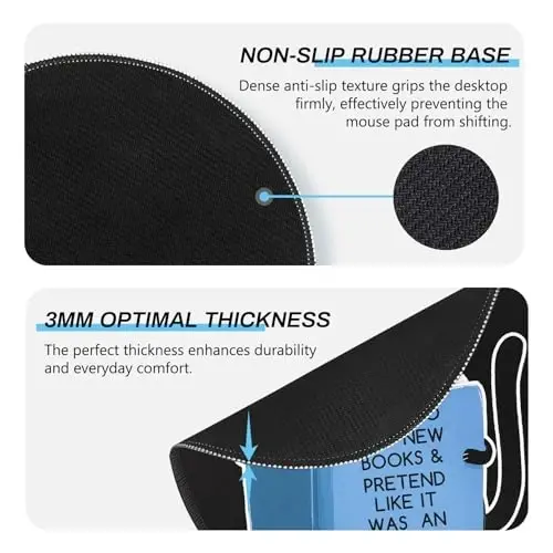 Gctriki Cute Cat Reading Mouse Pad, 8.6