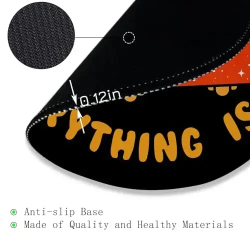 Gctriki Dumpster on Fire Mouse Pad, Stol uchun yoqimli yumaloq sichqonchani, noutbuk oʻyinlari uchun kulgili toʻq sariq axlat sichqonchasi, tikilgan qirrali sirpanmaydigan kauchuk taglik, ayollar uchun yoqimli ofis stoli uchun aksessuarlar dekorasi - 5