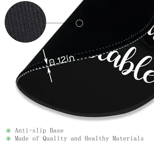Gctriki Everything is Figureoutable Mouse Pad, Inspirational Office Desk Decor for Men Women, Black Round Computer Mouse Pads for Desk Laptop Gaming, Inspirational Office Gifts for Coworkers - 5