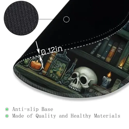 Gctriki Gothic Dragon Small Mouse Pad, Funny Round Mousepad, 8.6 inch | Stitched Edges, Non-Slip, Mouse Pad for Computer Laptop Travel, Office Desk Accessories Decor, Mystical Library Vintage Book - 5