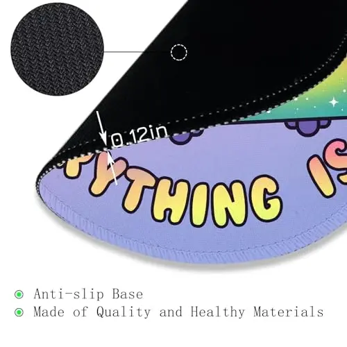 Gctriki Gradient Dumpster on Fire Mouse Pad, Cute Round Mouse Pads for Desk, Funny Purple Mousepad for Laptop Gaming, Stitched Edge Non-Slip Rubber Base, Cute Office Desk Accessories Decor for Women - 5