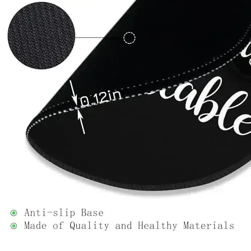 Gctriki Everything is Figureoutable Mouse Pad, Inspirational Office Desk Decor for Men Women, Black Round Computer Mouse Pads for Desk Laptop Gaming, Inspirational Office Gifts for Coworkers - 5