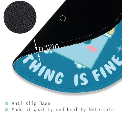 Gctriki Dumpster on Fire Mouse Pad for Desk, Funny Blue Round Mousepad for Computer Laptop Gaming, Stitched Edge Non-Slip Rubber Base, Cute Home Office Desk Accessories Decor for Women - 5