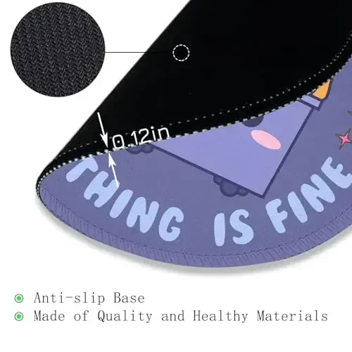 Gctriki Dumpster on Fire Mouse Pad for Desk, Funny Purple Round Mousepad for Computer Laptop Gaming, Stitched Edge Non-Slip Rubber Base, Cute Dumpster Home Office Desk Accessories Decor for Women - 5