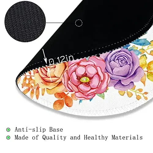 Gctriki Round Mouse Pad, Cute Butterfly Flower Mousepad for Laptop Gaming Women, with Stitched Edge Non-Slip Rubber Base, Feminist Inspirational Quote Mouse Pad, Home Office Decor Desk Accessories - 6