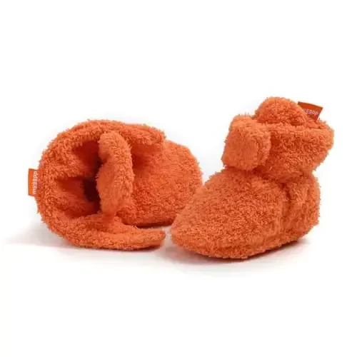 GDSDYM Baby Booties Cozy Fleece Slippers Soft Baby Shoes With Gripper Soles, Winter Warm Infant Newborn Crib Sock Shoes First Walkers - 6